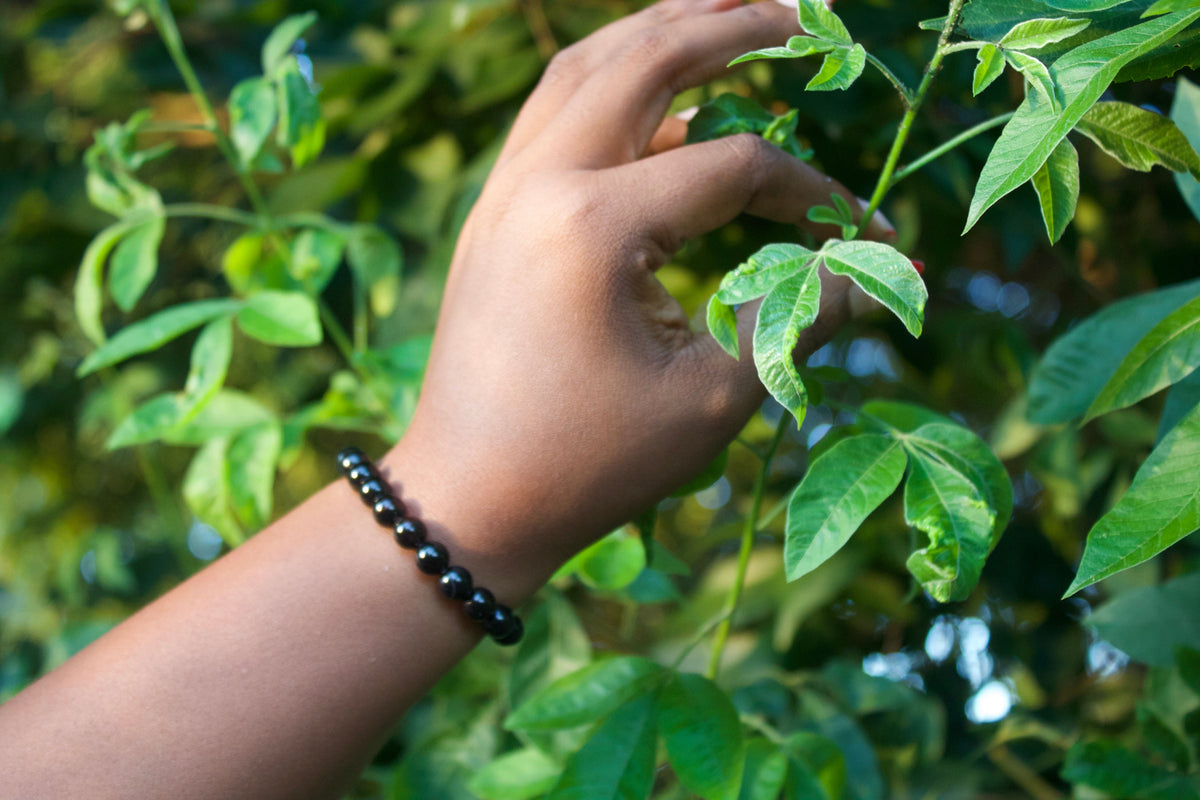 Black Obsidian Gemstone Bracelet – 8mm