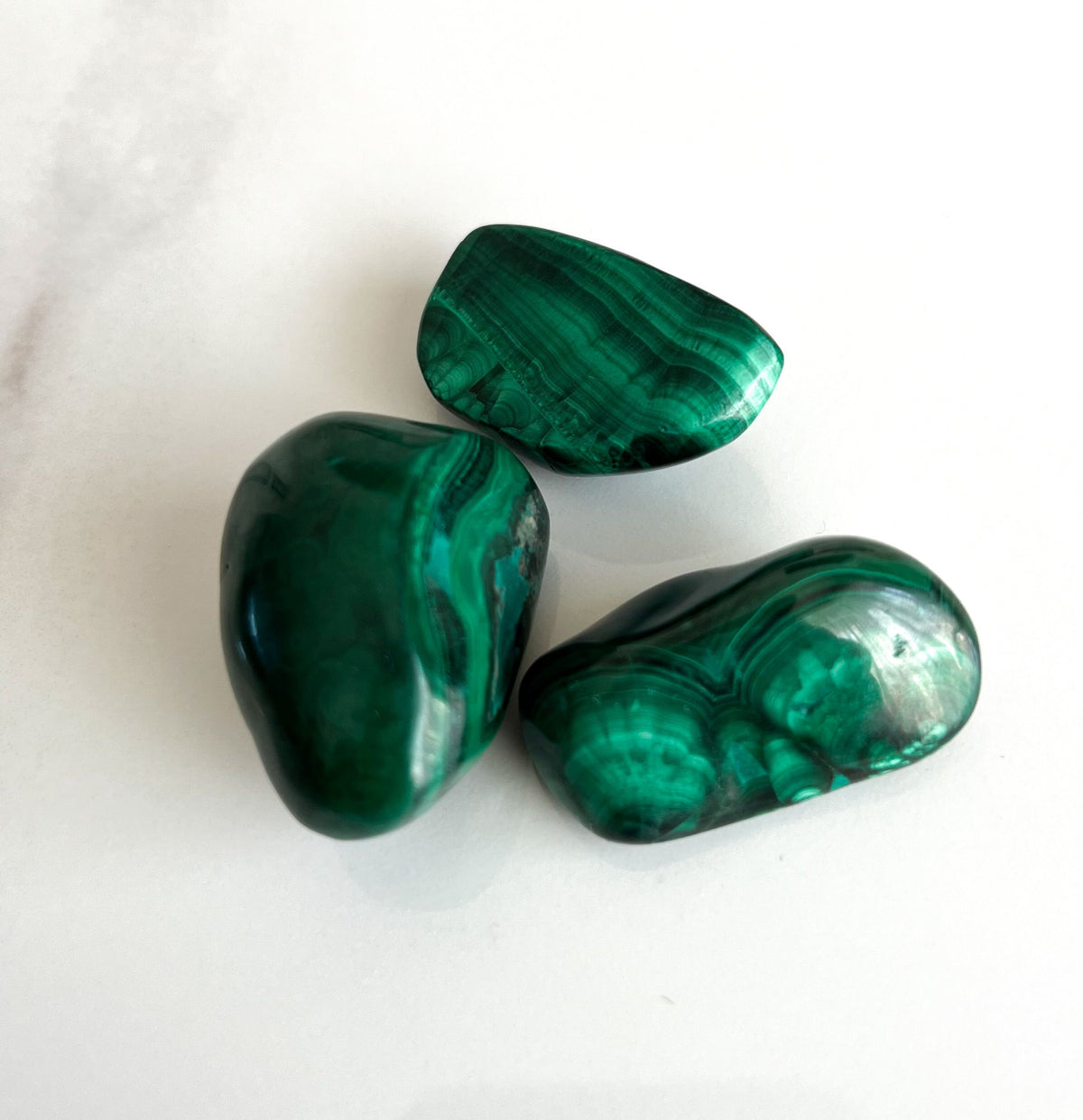 Green Malachite Tumbled Stone – 3–4cm