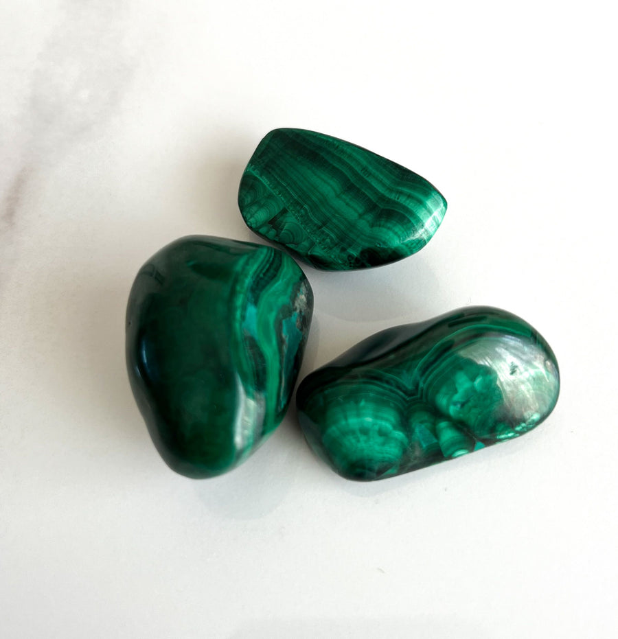 Green Malachite Tumbled Stone – 3–4cm