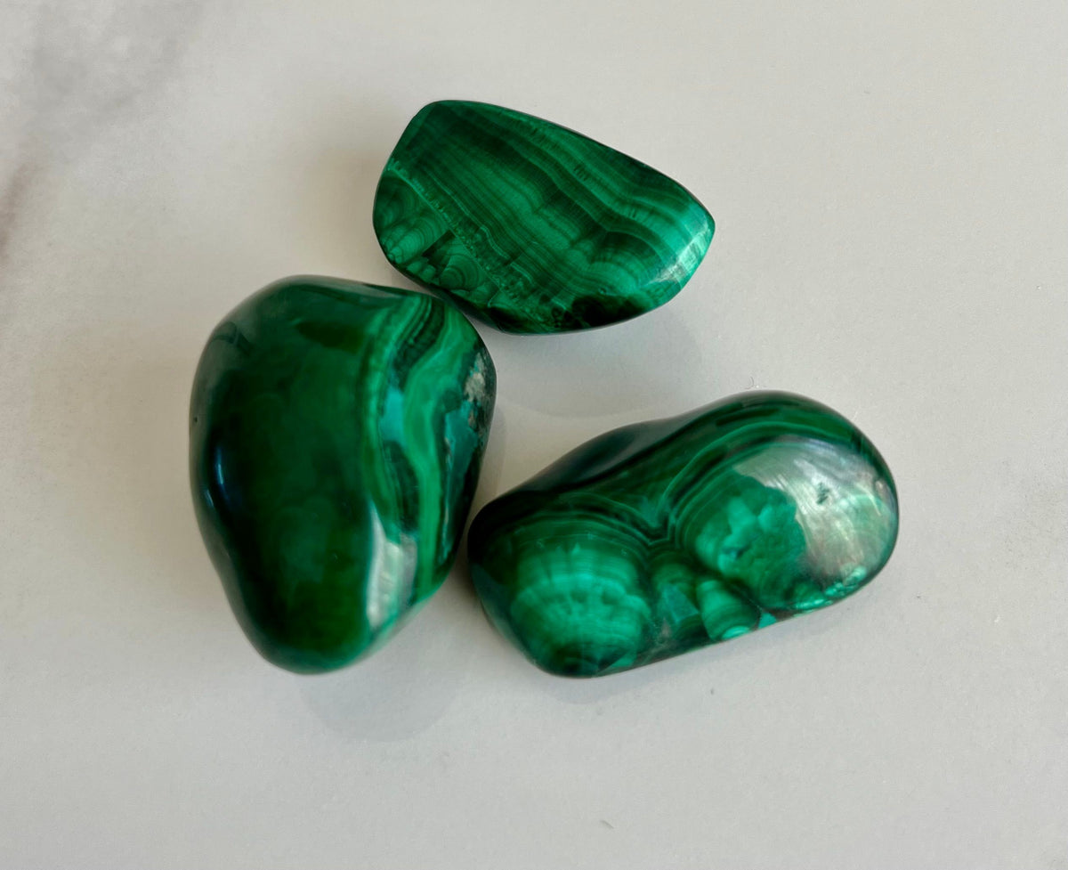Green Malachite Tumbled Stone – 3–4cm