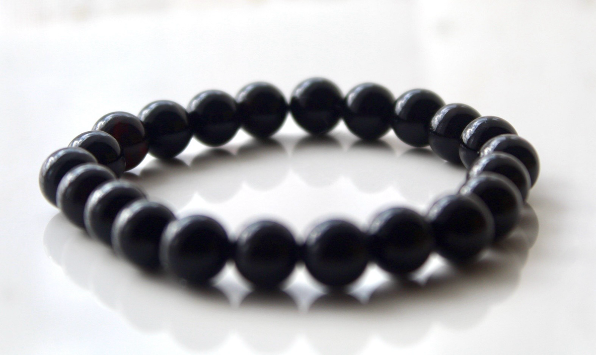 Black Obsidian Gemstone Bracelet – 8mm