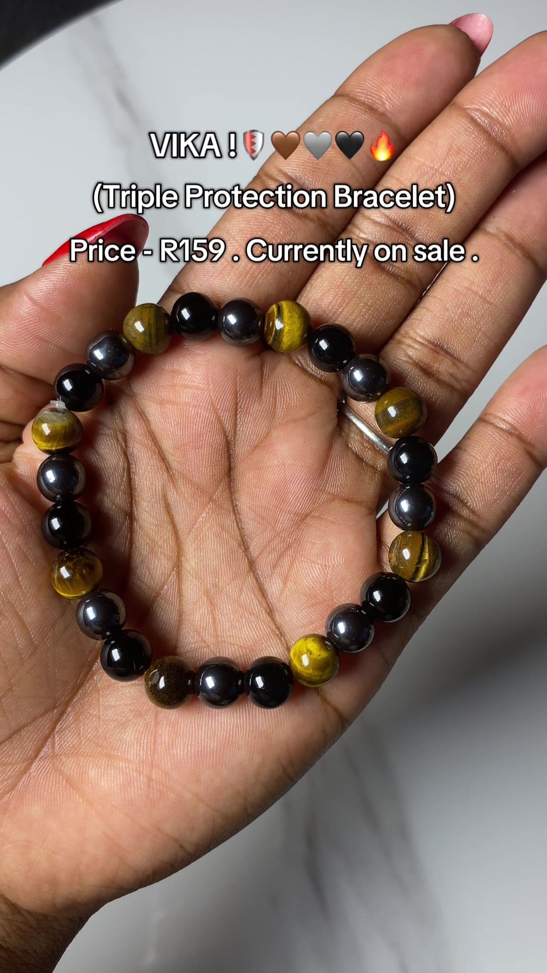 VIKA Original Triple-Stone Grounding Bracelet – 8mm