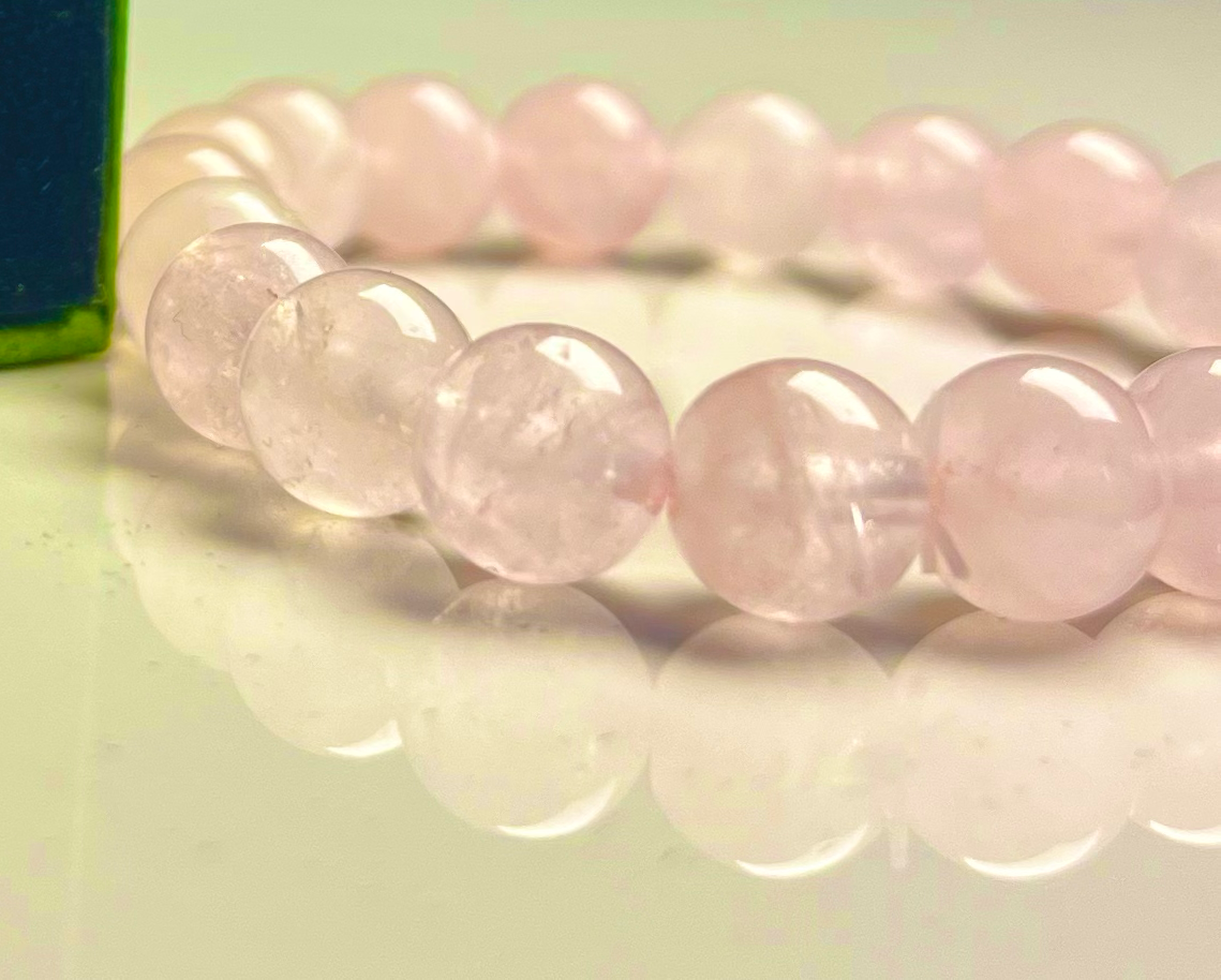 Rose Quartz Necklace, Bracelet [Stainless Steel 9ct Gold Plated]