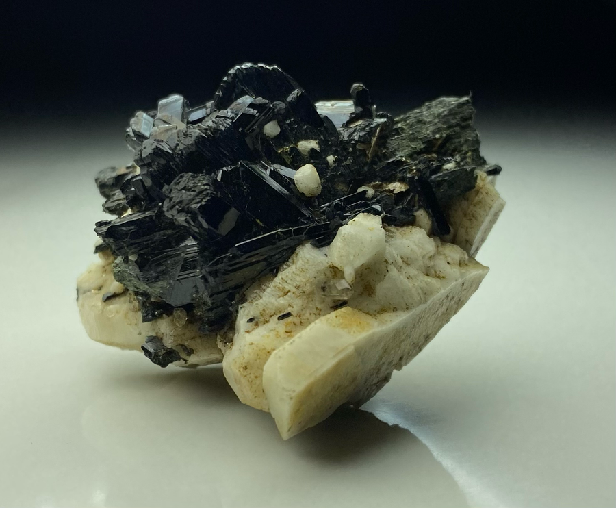 Black Tourmaline on Feldspar – Zomba, Malawi