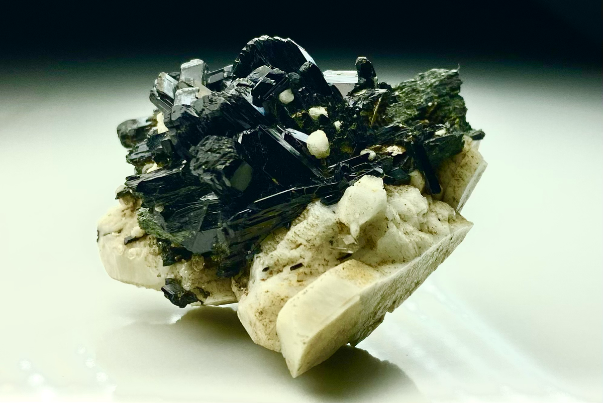Black Tourmaline on Feldspar – Zomba, Malawi
