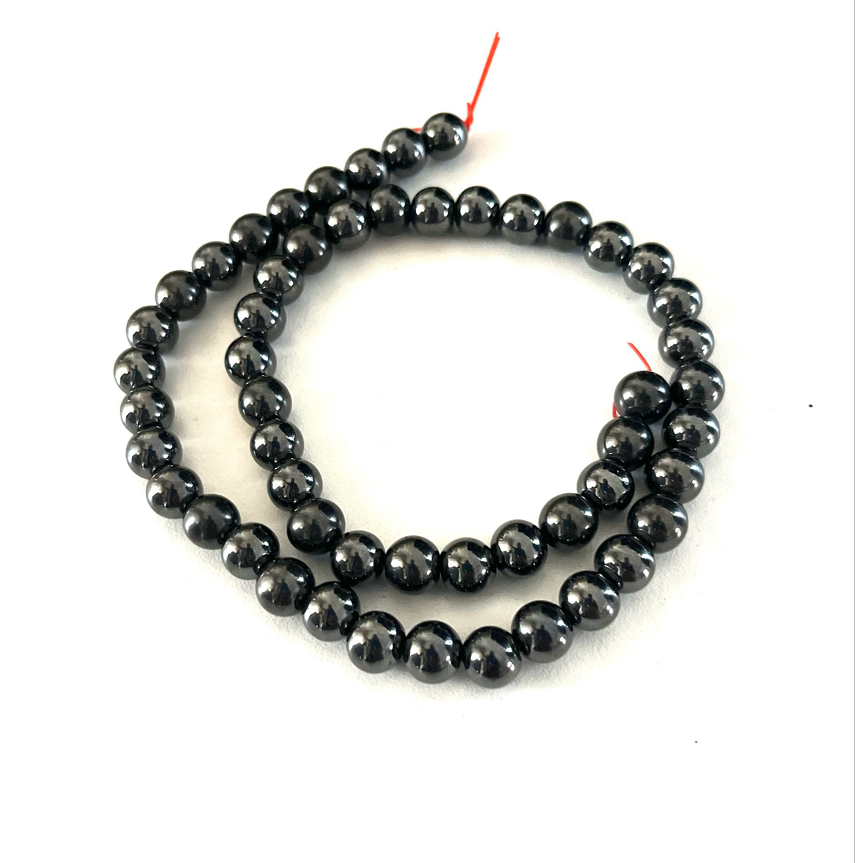 Hematite 8mm Beads Strand, +/- 48 Beads