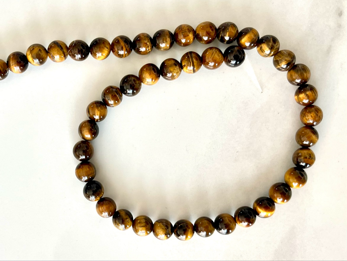 Tiger’s Eye 8mm Bead Strand – Approx. 48 Beads