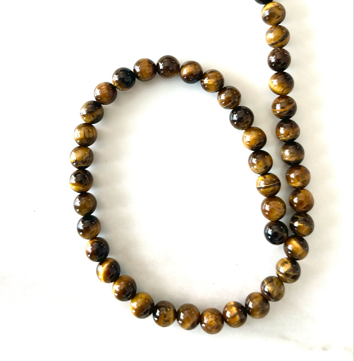 Tiger’s Eye 8mm Bead Strand – Approx. 48 Beads