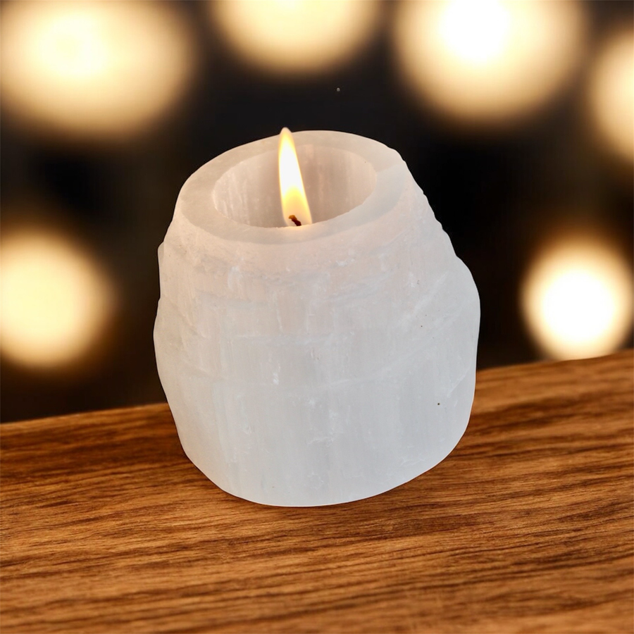 Selenite Candle Holder
