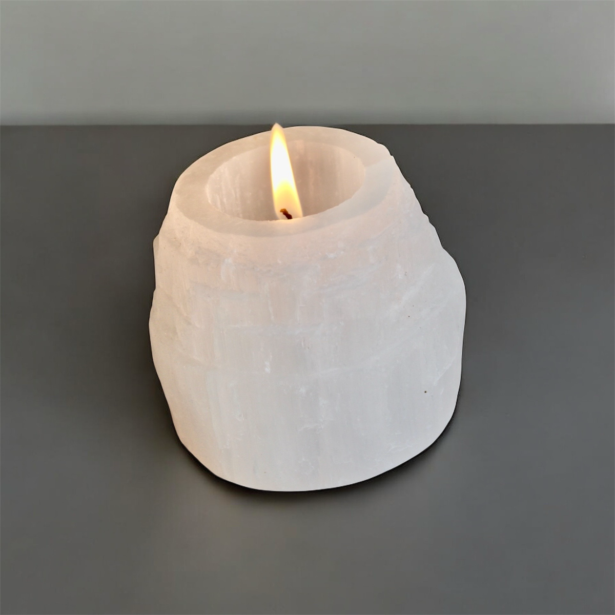 Selenite Candle Holder