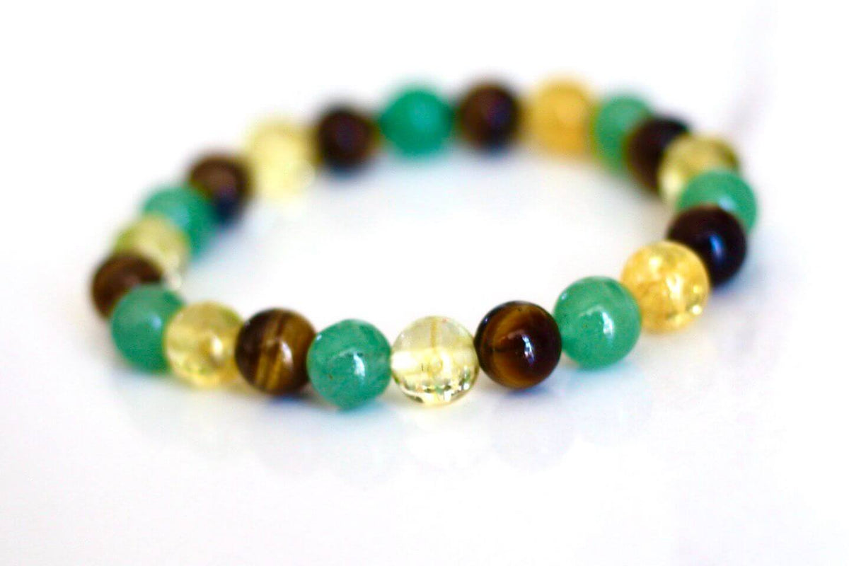 Makwande Gemstone Bracelet – Citrine, Tiger’s Eye & Green Aventurine