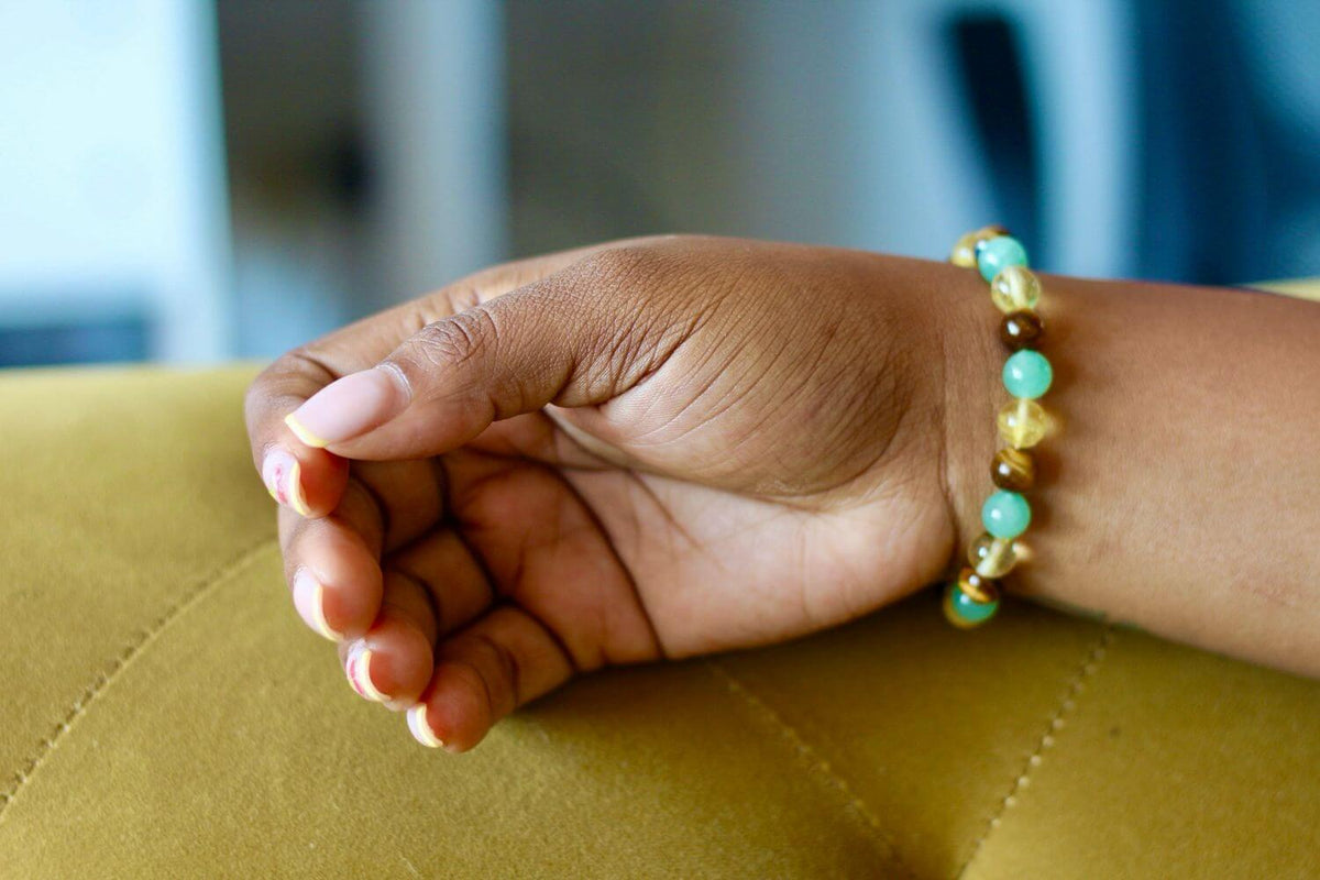 Makwande Gemstone Bracelet – Citrine, Tiger’s Eye & Green Aventurine