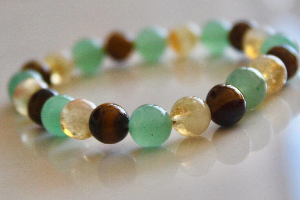 Makwande Gemstone Bracelet – Citrine, Tiger’s Eye & Green Aventurine