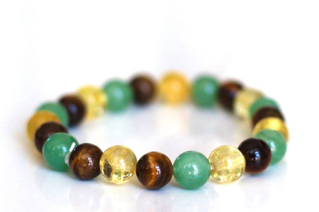 Makwande Gemstone Bracelet – Citrine, Tiger’s Eye & Green Aventurine