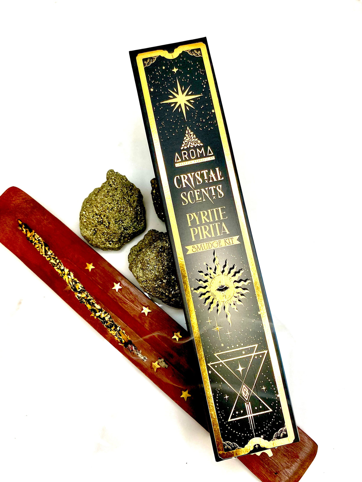 Green aventurine Necklace [Stainless Steel 9ct Gold Plated] 50cm + Makwande Bracelet + Pyrite Incense Set