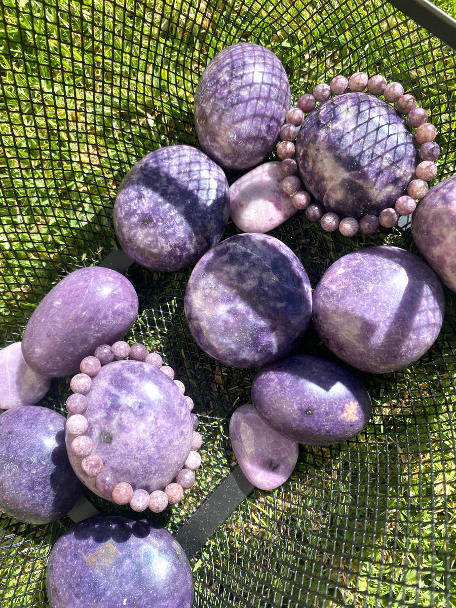 Lepidolite Egg | Calming Palm Stone, Per Stone