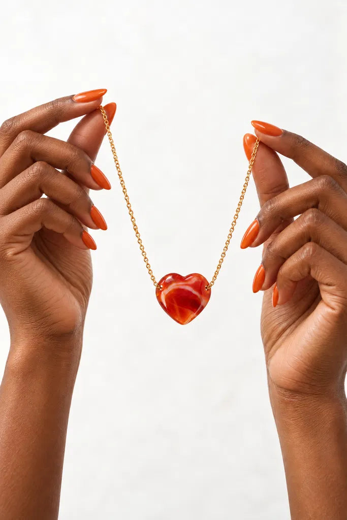 Carnelian Heart necklace.