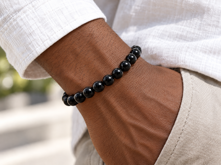 Black Obsidian Gemstone Bracelet – 8mm